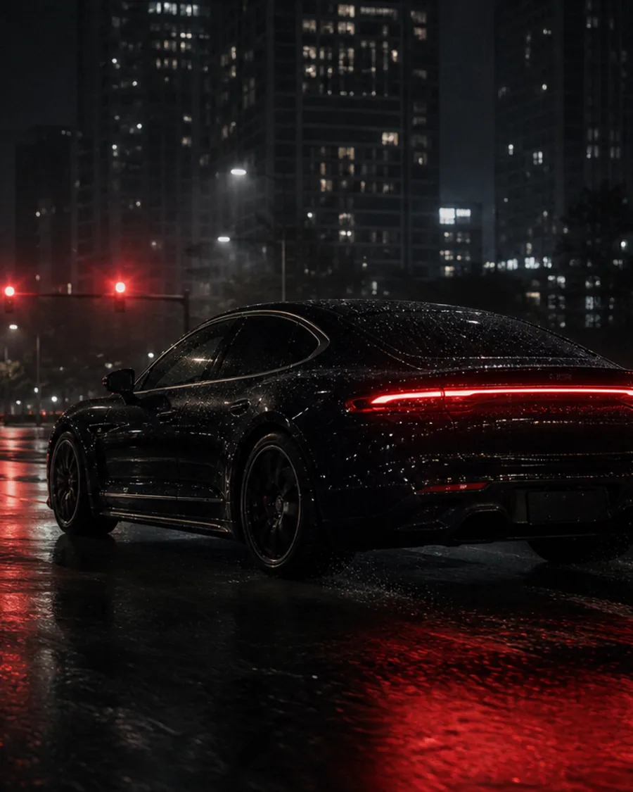夜航雨夜汽车竖幅画面